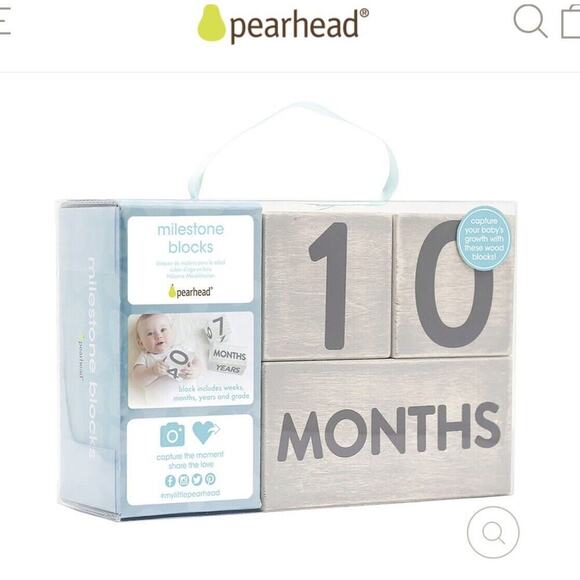 New in box Pearhead wooden milestone blocks for pictures/decor Great gift!! - Picture 1 of 11
